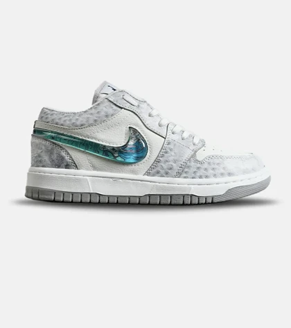 کفش کتانی مردانه و زنانه طوسی آبی NIKE dunk low steam puppet مدل 8103