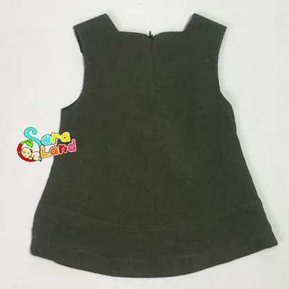 شومیز نوزاد مخمل طرح پاپیون دار سبز