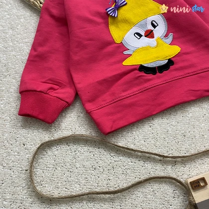 ست بلوز شلوار دخترانه پنبه طرح جوجه 1 تا 2 سال