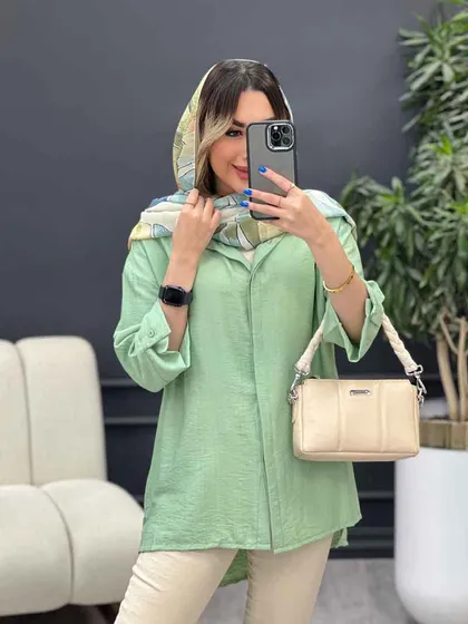 مانتو دکمه مخفی بغل چاک
