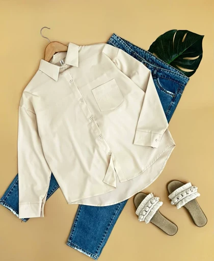 شومیز مانتویی کرپ کد 1767