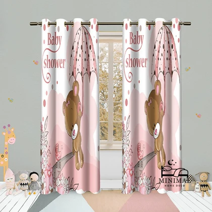 پرده کودک طرح خرس مدل W4951