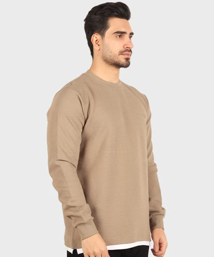 تیشرت آستین بلند مردانه دولایه 5632