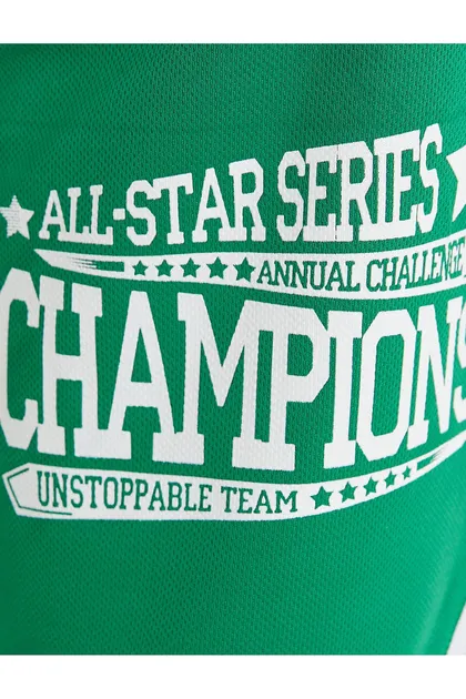 شعار شلوارک بسکتبال چاپ شده کمر الاستیک 4SAM40086MK