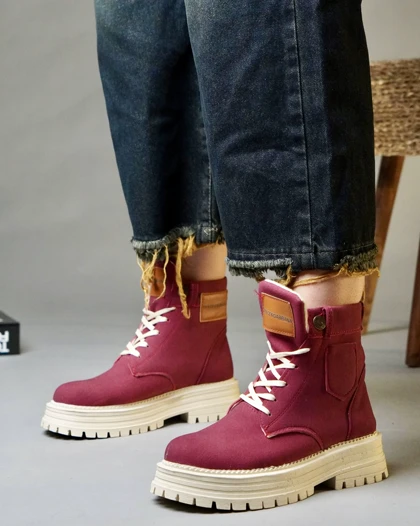 کفش زمستانی زنانه نیم بوت بغل جیب SFZ