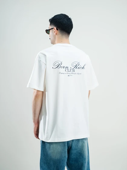 تیشرت مدل CLUB سفید برند بورن ریچ born rich