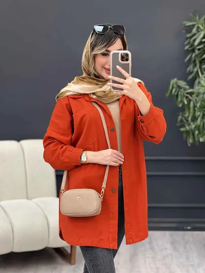 مانتو کتان دو جیب بالا تانیا