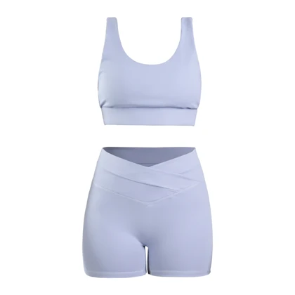 ست نیم‌تنه و کشاله بند ورزشی زنانه لولولمون مدل 5665 یاسی