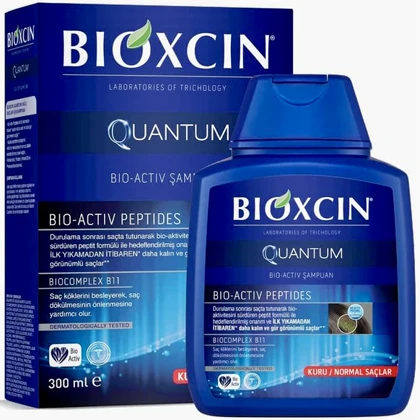 شامپو ضد ریزش مو بیوکسین مدل کوانتوم آبی – حجم 300 میلی‌لیتر