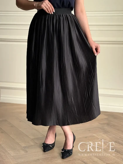 دامن ساتن پلیسه قد 88