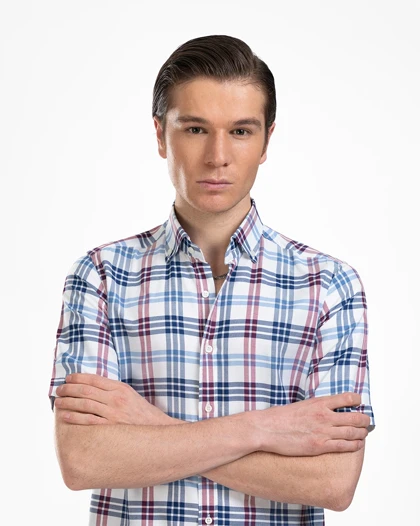 پیراهن مردانه چهارخانه کد 1820