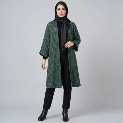 مانتو زنانه چهارخونه شانل ترک پاییزی کد 34