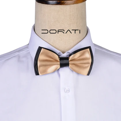 پاپیون ساتن مشکی و طلایی