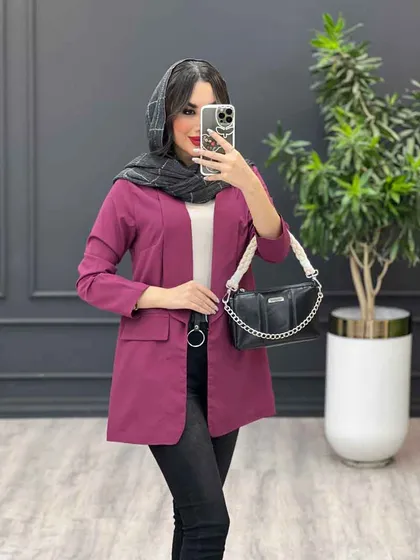 مانتو یقه آرشال جیب نما