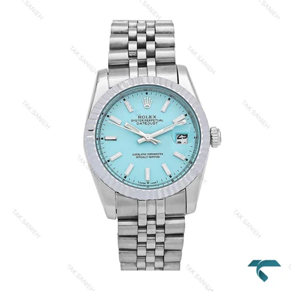 ساعت رولکس مردانه دیت جاست سیلور تیفانی خطی Rolex-6740-G