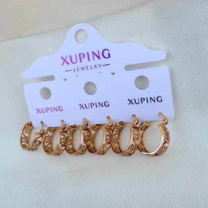 گوشواره حلقه‌ای طرح مینیاتوری ژوپینگ