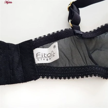 ست شورت و سوتین زنانه فیتن مدل فنردار گیپور مشکی کد 4952-9