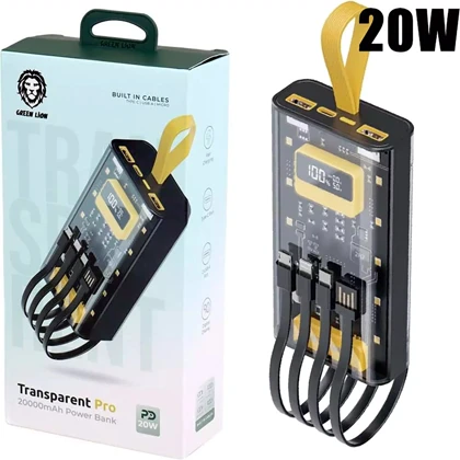 پاور بانک 20000 گرین لاین Green Lion مدل GNTRAPB20KBK توان 20 وات