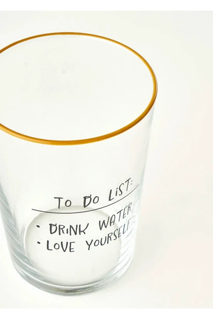 لیوان نوشیدنی Bella Maison مدل To Do List شیشه‌ای - چندرنگ