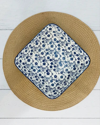 خورشت خوری مربع دنی هوم طرح گل آبی / BA32