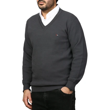 پلیور بافت یقه هفت فندوقی مردانه مدل 6698511