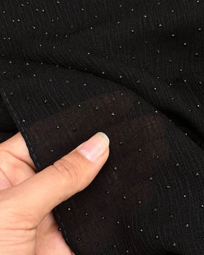 روسری مشکی نگین‌دار (ویژه محرم)