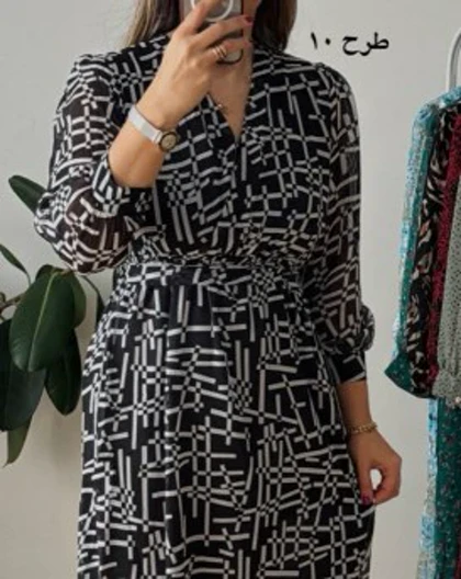 پیراهن حریر سرمه سری 20