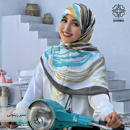 روسری نخ پنبه رنگی
