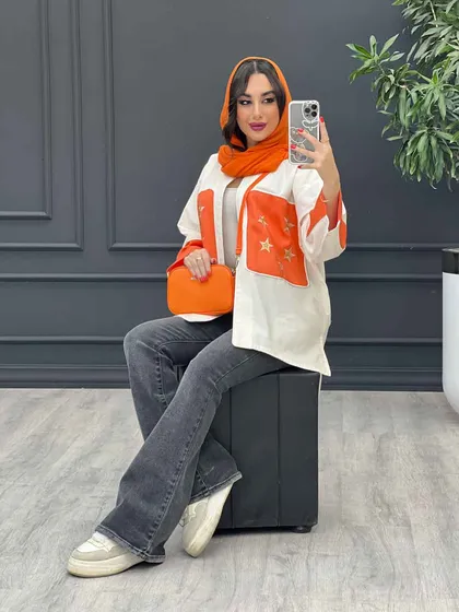 مانتو ترکیبی طرح ستاره