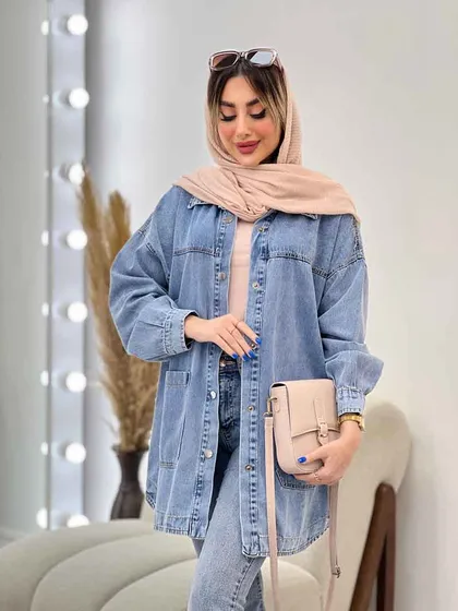 مانتو جین برش‌دار