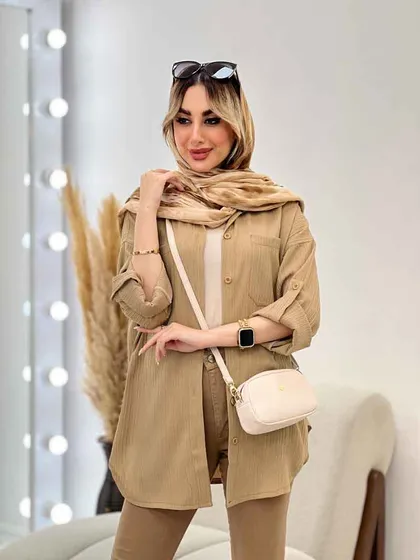 شومیز کراش آستین بند دار