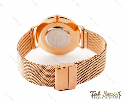ساعت دنیل ولینگتون مردانه رزگلد بند حصیری صفحه سفید Daniel-3181-G