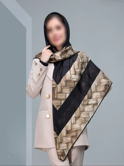 روسری نخی گارزا لبه دست دوز کد 297