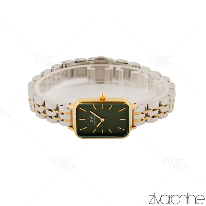 ساعت دنیل ولینگتون زنانه مستطیلی دورنگ طلایی صفحه سبز 105446