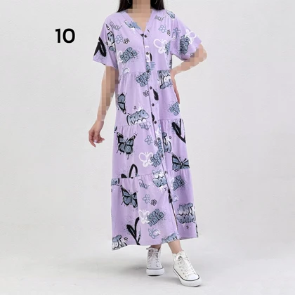 پیراهن زنانه بلندجلو دکمه