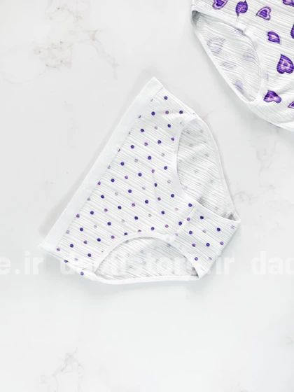 شورت اسلیپ نخ پنبه عروسکی طرحدار سفید بنفش