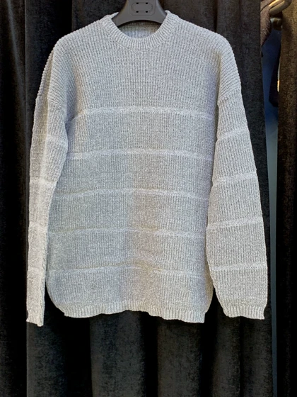 ژاکت بافت خاکستری مردانه فری سایز مناسب سایزهای L تا 2XL