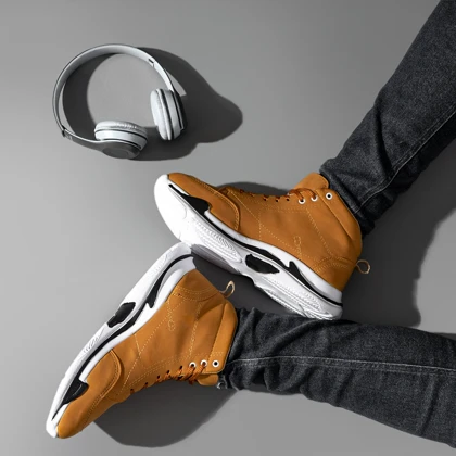 کفش ساق‌دار مردانه نسکافه ای مدل EMTO ویژه