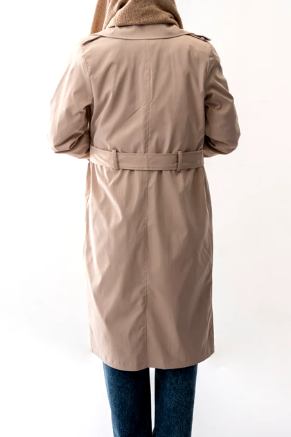 بارانی بلند کمربند دار زنانه