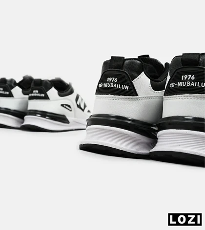 کفش کتانی مردانه سفید مشکی NEW BALANCE yg niubailun