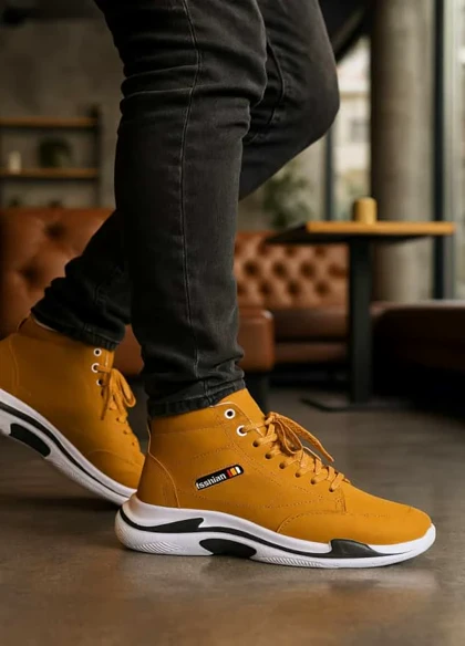 کفش ساق‌دار مردانه نسکافه ای مدل EMTO ویژه