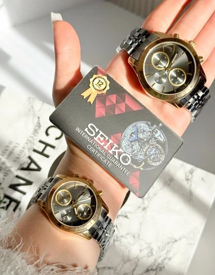 ست 2عددی ساعت برند سیکو SEIKO(vip) موتور ژاپن با کارت گارانتی ارسال رایگان