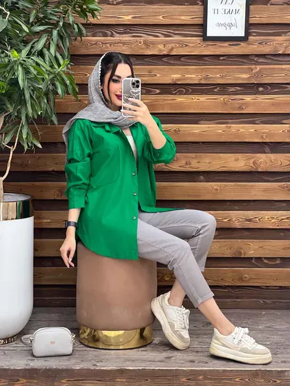 مانتو شومیزی تک جیب پایین هلال