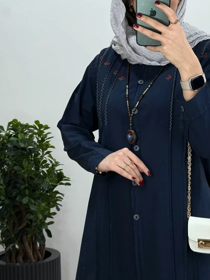 مانتو لینن گلدوزی رزانا 1 (ارسال رایگان)