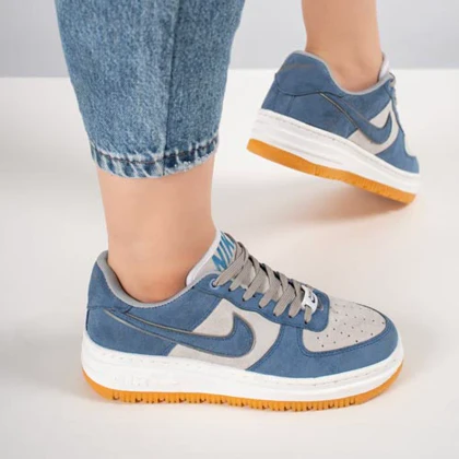 کفش و کتانی زنانه مدل نایک ایرفورس NIKE_AIR FORCE رنگ آبی طوسی