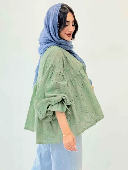 مانتو طرح گل چین‌دار 6749