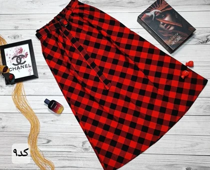 دامن چهارخونه پشمی قد 90 کد 50138