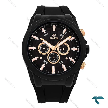 ساعت مردانه داتیس D8807G سه موتوره فول مشکی Datis-6921-G