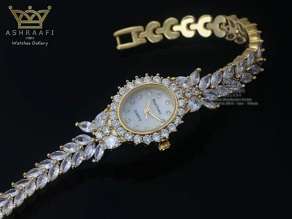 ساعت رویال کرون نگین‌دار طلایی Royal Crown Diamond L1