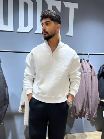 دورس نیم زیپ سفید / برند Antioch ترکیه / باکسی